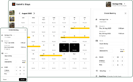 Complete rental management tools dashboard for holiday homes